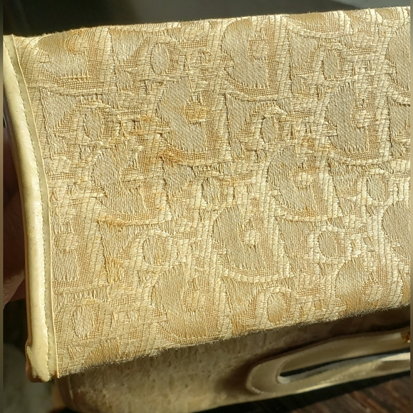 Authentic Vintage Christian Dior Canvas Clutch Bag Cream Rare - Picture 3 of 16